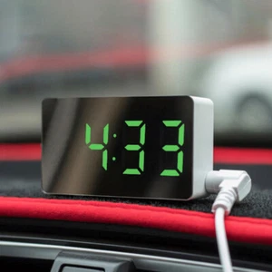 Mini Reloj Espejo LED Eléctrico Digital Despertador USB Reposo Temperatura Fecha - Imagen 1 de 16