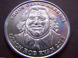 2014 EX-SAINTS COACH ROB RYAN Grand Marshal Plain Aluminum Mardi Gras Doubloon  - Picture 1 of 2