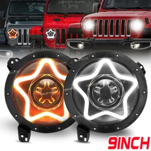9" Inch LED Headlights DRL Turn KIT For 2018+ Jeep Gladiator JT Wrangler JL JLU - Picture 1 of 9