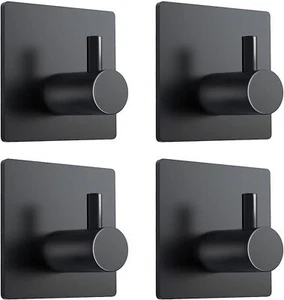 4 Pack Suction Cup Hooks for Shower, Bathroom, Hanging 4 Pieces, Adhesive Hooks - Picture 1 of 6