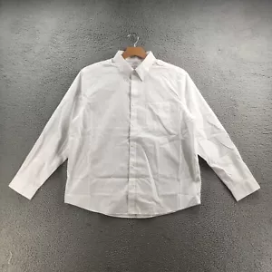 Brooks Brothers Button Down Shirt Mens 2XL Plus White Cotton Blend Longsleeve - Picture 1 of 14