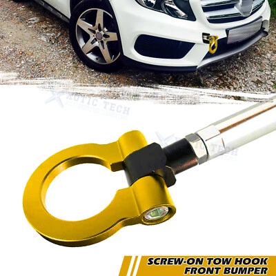 Gancho de remolque de aluminio Drift Gold Track Racing para Mercedes Benz C E S ML CLA GLA GLK Foto 1 de 4