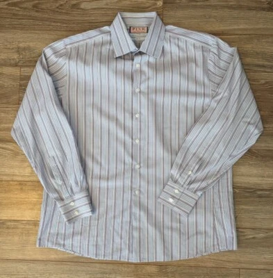 Camisa de vestir rosa Thomas rosa para hombre multicolor a rayas calce ajustado con botones 17,5/44 Foto 1 de 4