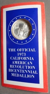 California ARBC: 1973 California American Revolution Bicentennial Medallion in u - Picture 1 of 4