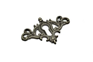 2 1/8 Keyhole Cover Plate Escutcheon Furniture Brass Key Hole Lock Plate - Picture 1 of 3