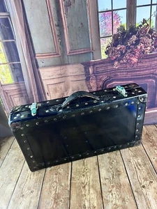Steamer Trunk Briefcase Tool Case Vintage Collectible Black Air Travel Hartford - Picture 1 of 17