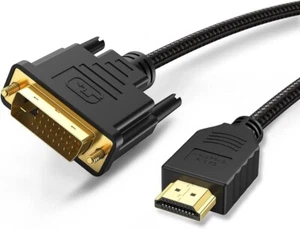 HDMI Male to DVI-D 24+1 Pin Male Digital Video Cable Lead 2m Gold Plated - Picture 1 of 1