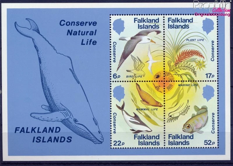 Sellos Islas Malvinas 1984 Mi bloque4 (emisión completa) sin montar como nuevo (10585264 Foto 1 de 1