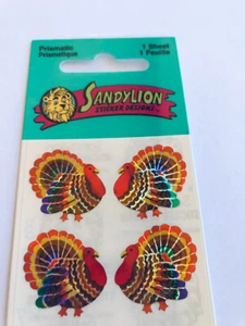 Sandylion Stickers Thanksgiving Turkey Rare Vintage - Imagen 1 de 4