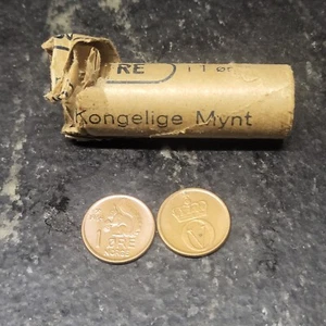 24 Lot 1964 NORWAY 1 ORE - BU - BROWN COLOR - NICE LUSTER - Original Bank Roll  - Picture 1 of 3