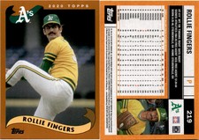 2020 Topps Archives ROLLIE FINGERS Baseball Card 219 OAKLAND ATHLETICS