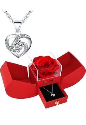 Valentine's Day Gift, Save Rose Necklace for Girlfriend - Image 1 of 4