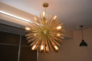 Lámpara de techo Sputnik moderna de mediados de siglo Starburst lámpara Handmad Light - Imagen 1 de 10