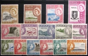 1964 VIRGIN ISLANDS #144-158: F/VF MH 'QEII' complete pictorial set of 15 stamps - Picture 1 of 2