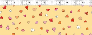 Clothworks From the Heart by Anita Jeram Y3360 67 Light Gold Hearts Cotton - Bild 1 von 1