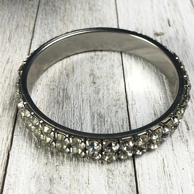 Juego de puntas vintage brazalete doble cristal estrás antiguo Hollywood glamour Foto 1 de 4