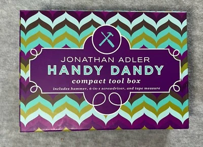 Jonathan Adler Handy Dandy Compact Tool Box Kit Colorful Mod Hammer Screwdriver - Image 1 of 4