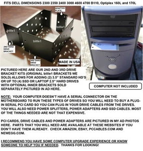 Dell Dimension Hard Drive Bracket Kit can add 2nd 3rd HD on 2300 2400 3000 4700 - Picture 1 of 17