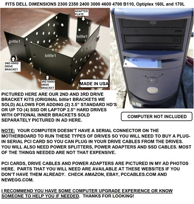 Dell Dimension Hard Drive Bracket Kit can add 2nd 3rd HD on 2300 2400 3000 4700 - Image 1 of 4