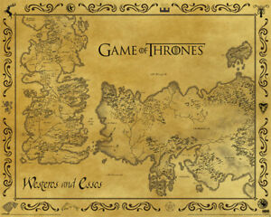 Game Of Thrones Antique Map Cool Wall Decor Art Print Poster 20x16