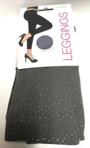 Women's Leggings Capelli nylon blend Metallic Gray W/ Silver dots One size - Picture 1 of 2
