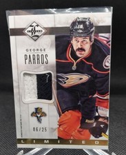2012-13 Panini Limited Limited Jerseys Patch Prime George Parros 06/25 Panthers 