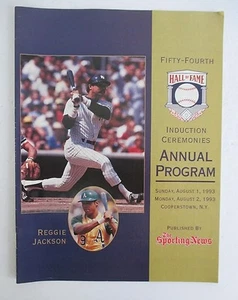 1993 BASEBALL HALL OF FAME Induction Program; Reggie Jackson - Picture 1 of 3