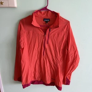 Patagonia Carve Coral Orange Packable 1/2 Zip Airshed Pullover Windbreaker Jacke - Bild 1 von 15