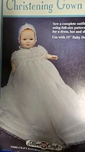 Fibre Craft Christening Gown For 15 Inch Doll SEWING - Picture 1 of 3