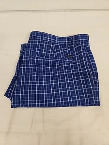 IZOD Golf Pants Men's 40x32 White Blue Colorful Preppy Plaid Active Casual Nice - Picture 1 of 9