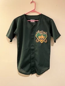 Long Island Ducks Baseball Jersey Youth Sz Medium (10-12) Sewn Teamwork Green - Picture 1 of 5