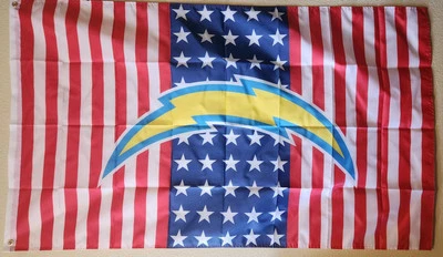 Bandera de fútbol americano de los Angeles Chargers NFL EE. UU. impresión a doble cara 3x5 pies  Foto 1 de 3