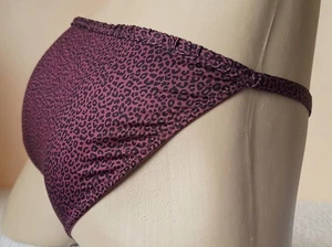 Bragas de bikini tanga de satén suave animal malva oscuro 18/20 - Imagen 1 de 11