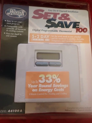 Hunter - 44100 Set & Save 100 - Digital Programmable Thermostat 5+2 Day - New - Image 1 of 4