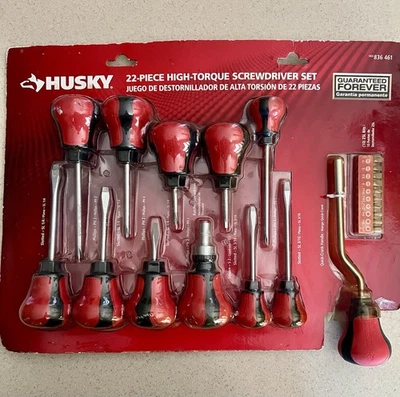 HUSKY 22-Piece HIGH-TORQUE screwdriver set Phillips-straight- bits NEE - Image 1 of 4