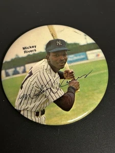 1970’s Mickey Rivers New York Yankees 3” Button Pin - Picture 1 of 3