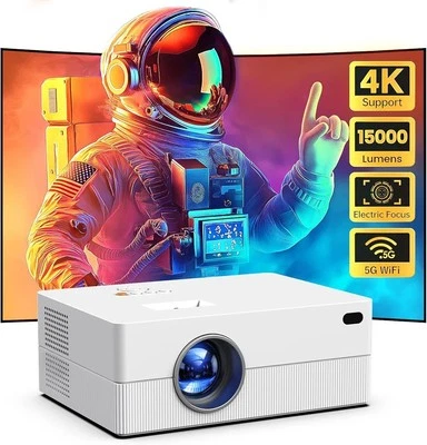 Mini Projector with WiFi and Bluetooth, Native 1080P Portable Projector Supporte - Image 1 of 4