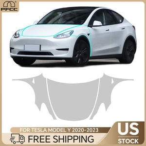 For Tesla Model Y 2020-2023 Hood Fender PPF Precut Paint Protection Film Clear - Picture 1 of 20