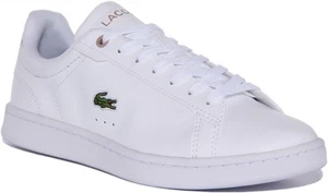 LACOSTE Carnaby pro Mujer Cordones Tribunal Zapatillas En Blanco Talla UK 3-8 - Imagen 1 de 19