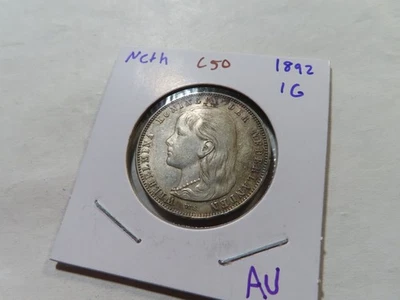 Florín de plata C50 Países Bajos 1892 AU Foto 1 de 2