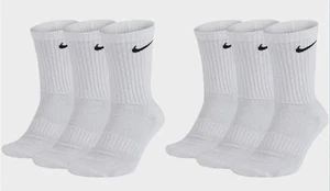 Nike Cushioned Crew Socken Tennissocken Weiß Größe 38-42 6 Paar Nike socken NEU - Bild 1 von 2