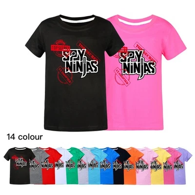 Kids Spy Ninjas Cartoon T-Shirt Boys Girls Casual Cotton Short Sleeve Tee Tops