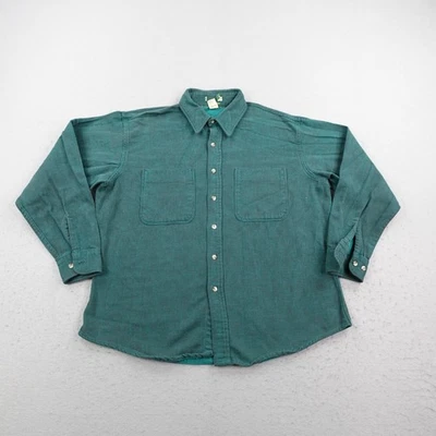 Vintage LL Bean Shirt Mens XL Green Flannel Button Up 90s Made In USA Outdoors - Image 1 of 4