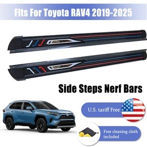 Se adapta a Toyota RAV4 2019-2025 estribo pedales de peldaños laterales barra Nerf con soportes - Imagen 1 de 10