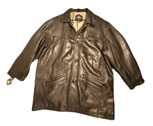 American Base Black Leather Motorcycle Stylish Jacket Coat XXL 2XL - Picture 1 of 12