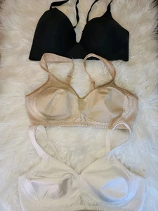 38C Bra Lot Playtex Btempted Wireless Nude Beige Black - Picture 1 of 11