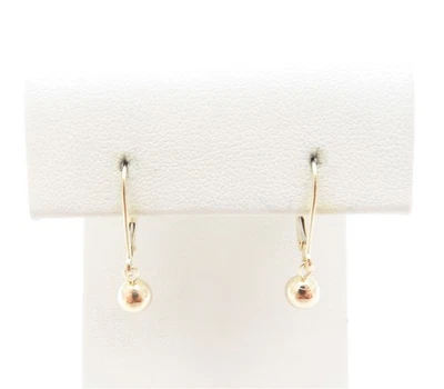 Висячие серьги из желтого золота 10 карат ~5 мм с шариковой застежкой  - Изображение 1 из 3