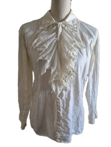 VTG Ralph Lauren Lace Ruffle Top Prairie Western Cottage Victorian Womens Size 6 - Picture 1 of 8