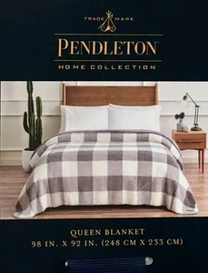 Pendleton Home Collection Reversible Sherpa Fleece Blanket Queen 98”x 92” Costco - Picture 1 of 6