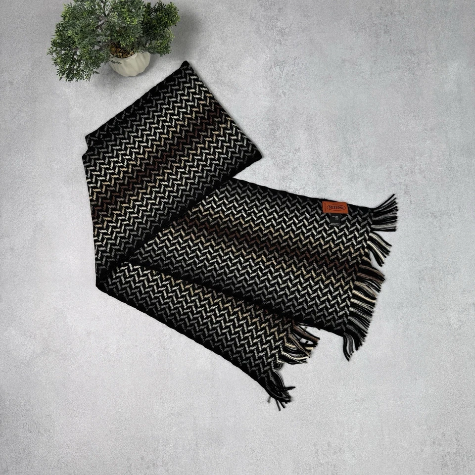 Bufanda de lana Missoni vintage unisex para hombre hecha en Italia Foto 1 de 4